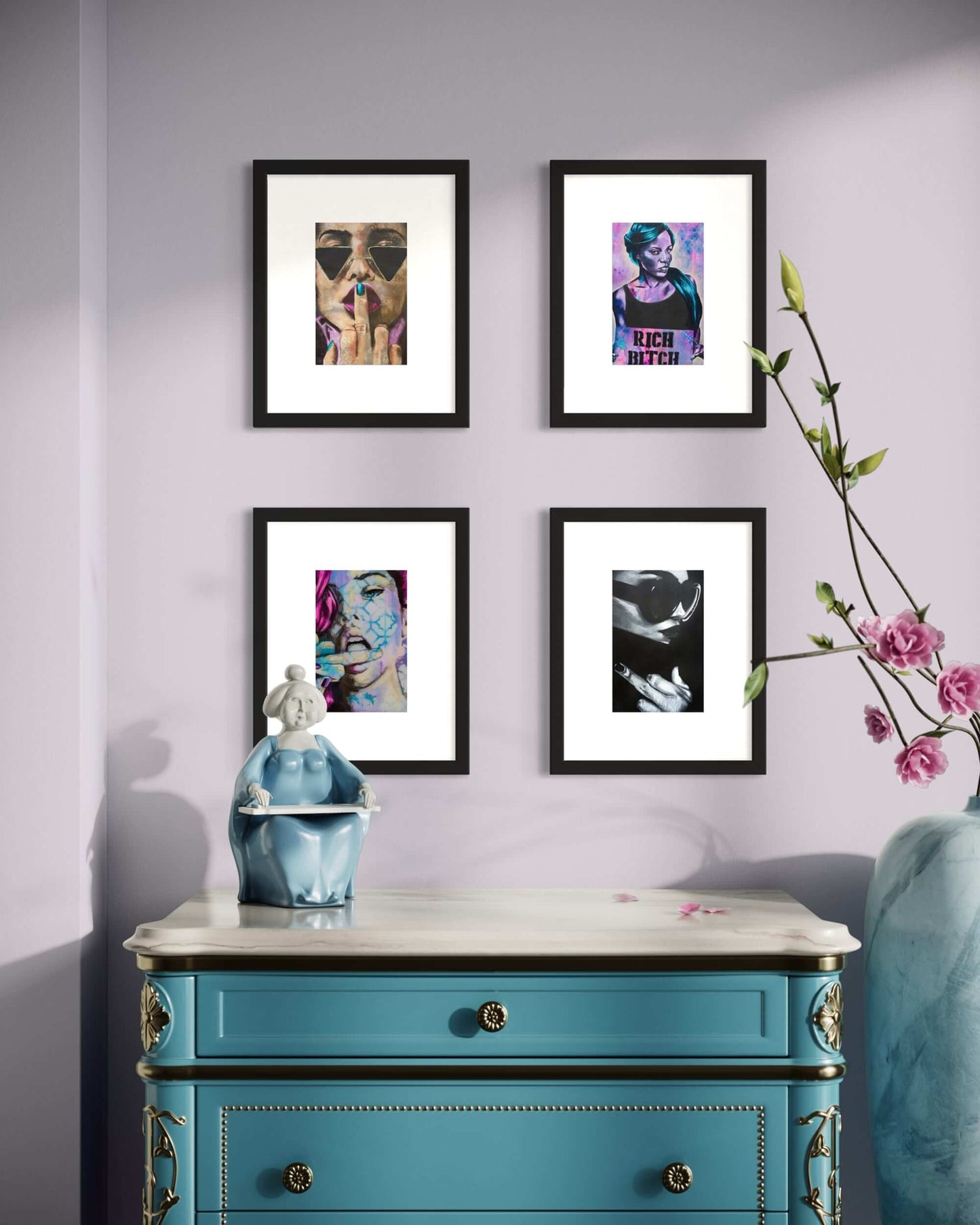 Criss Chaney, greeting card set, Urban Pop Art, Contemporary Mixed Media Graffiti Style Fusion, Neo-Feminist Street Art