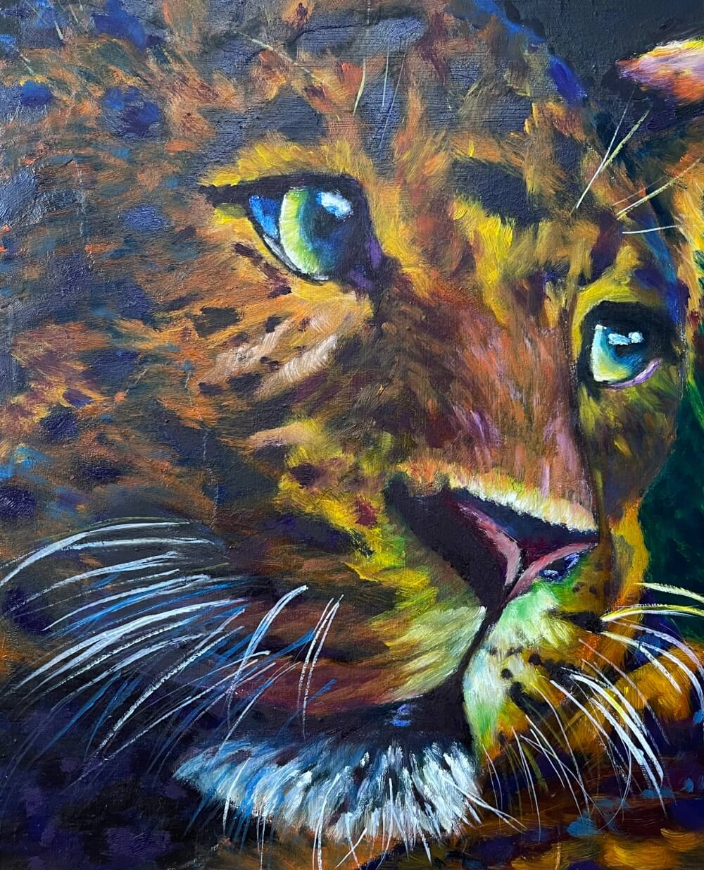 Milan Art Institute Mastery Program Review Criss Chaney traditional oil painting of a cheetah