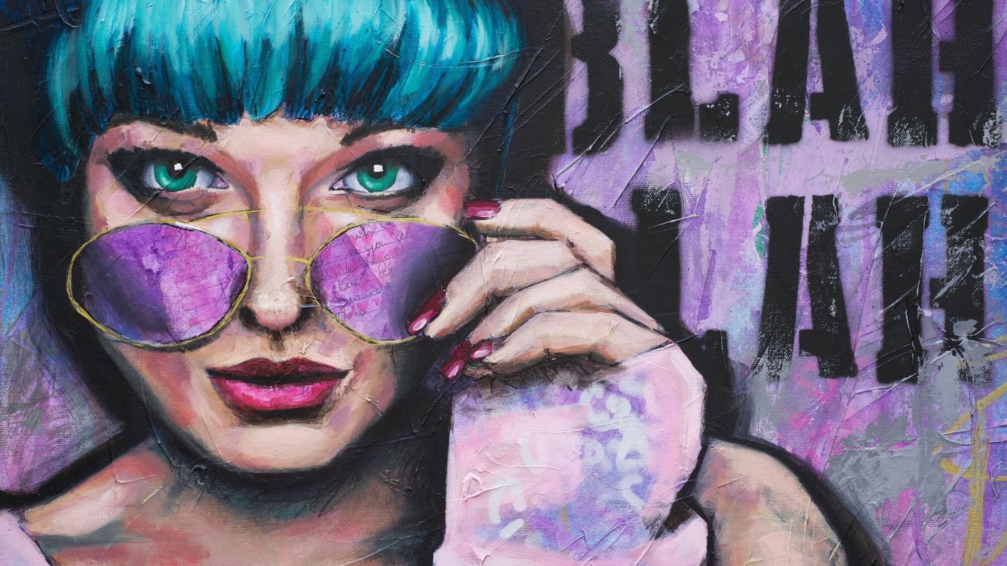 Criss Chaney, Urban Pop Art, Contemporary Mixed Media Graffiti Style Fusion, Neo-Feminist Street Art