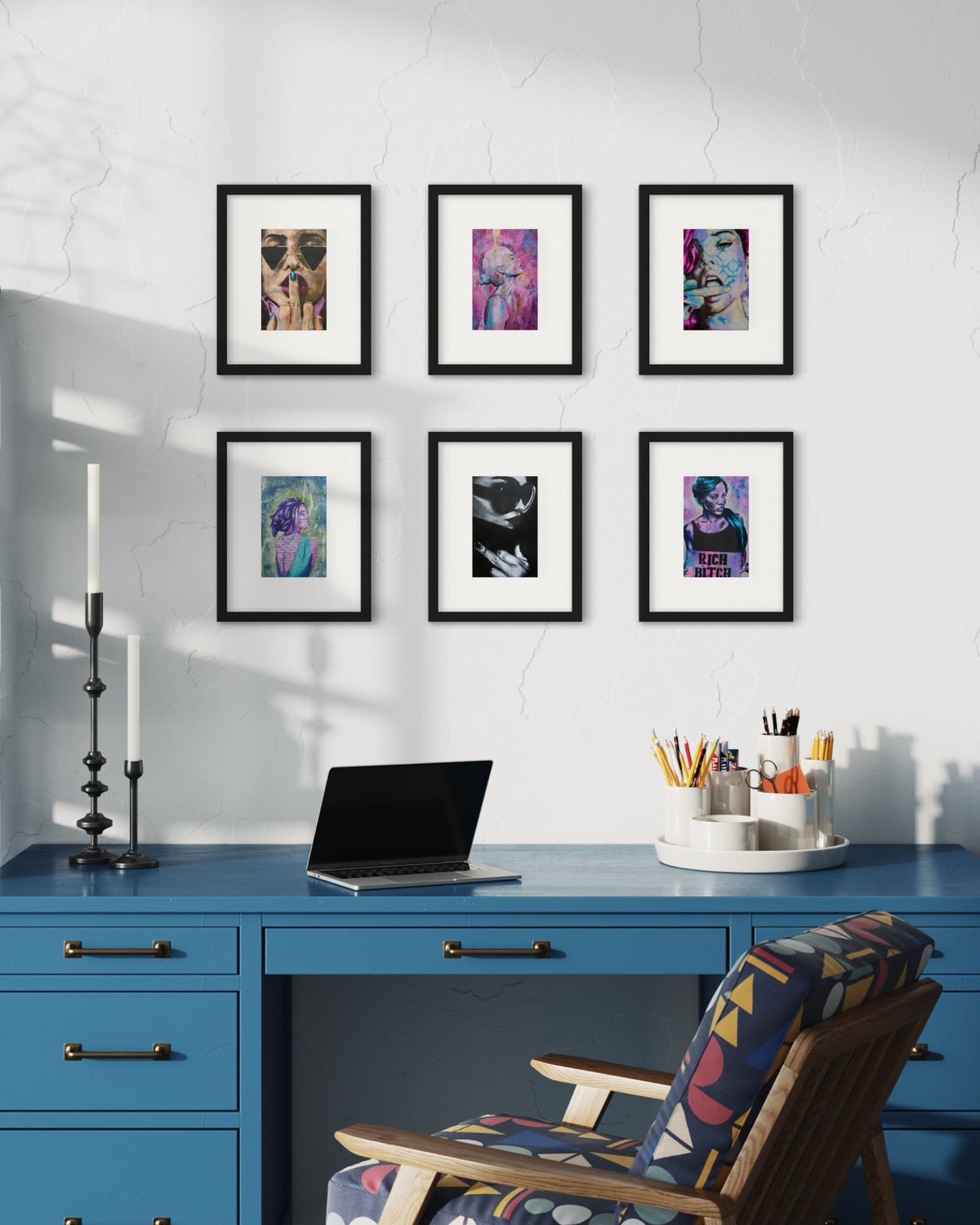 Criss Chaney, greeting card set, Urban Pop Art, Contemporary Mixed Media Graffiti Style Fusion, Neo-Feminist Street Art