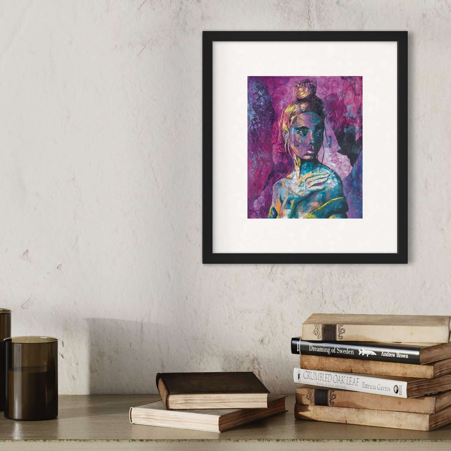Wall Art Print 'Into the Void' Magenta & Blue-Green Wall Art Portrait of Woman art prints australia for sale