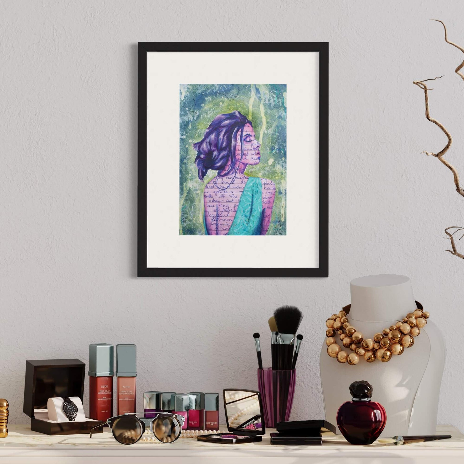 Criss Chaney, Purple Urban Pop Art,  Contemporary Mixed Media Graffiti Style Fusion, Neo-Feminist Street Art