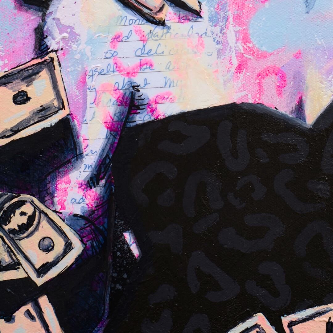 Criss Chaney, Urban Pop Art,  Contemporary Mixed Media Graffiti Style Fusion, Neo-Feminist Street Art