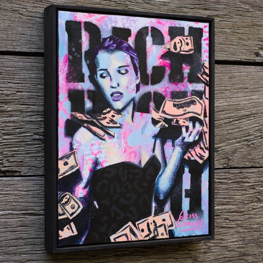 Criss Chaney, Urban Pop Art,  Contemporary Mixed Media Graffiti Style Fusion, Neo-Feminist Street Art