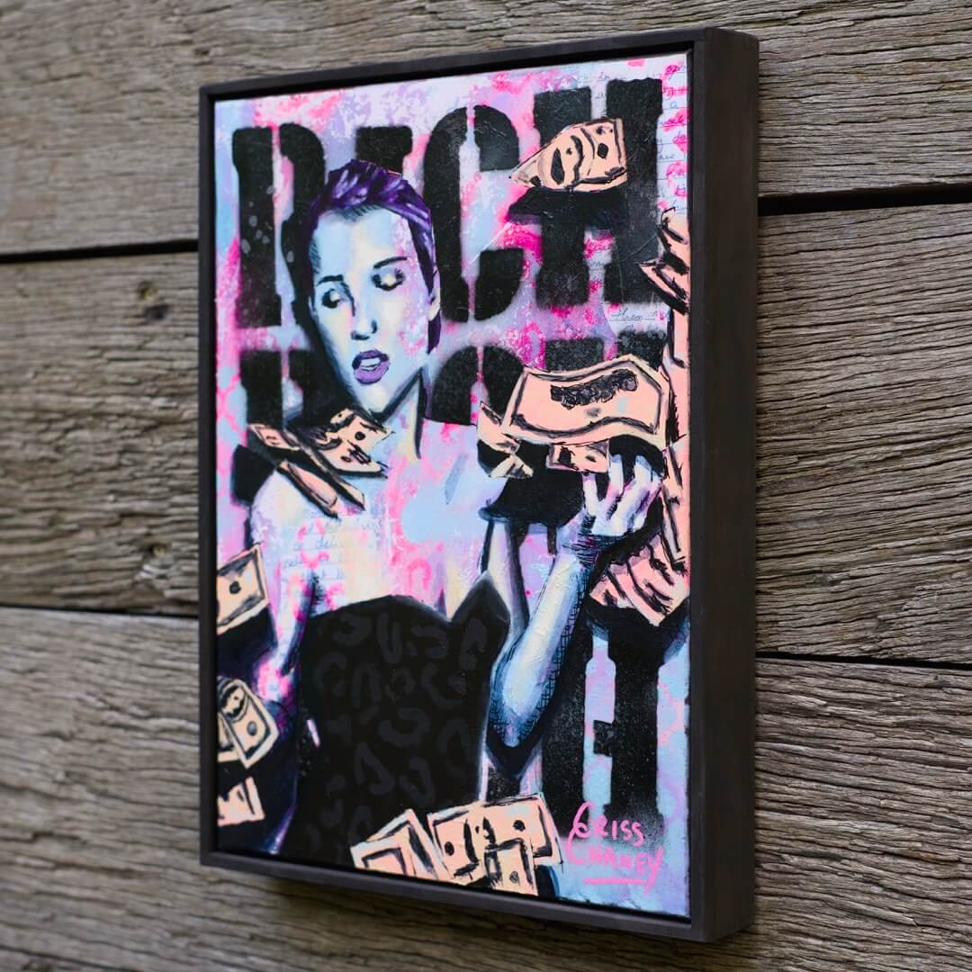 Criss Chaney, Urban Pop Art,  Contemporary Mixed Media Graffiti Style Fusion, Neo-Feminist Street Art