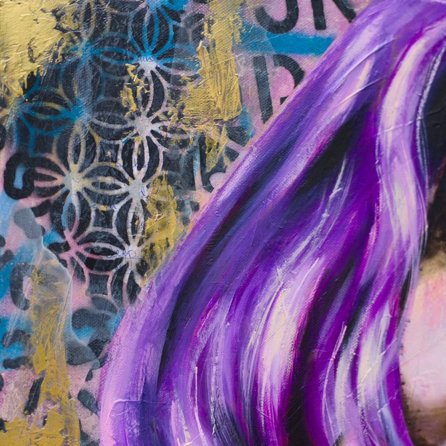 Abstract Art Paintings of Women Mixed Media Street Art For Sale in Melbourne