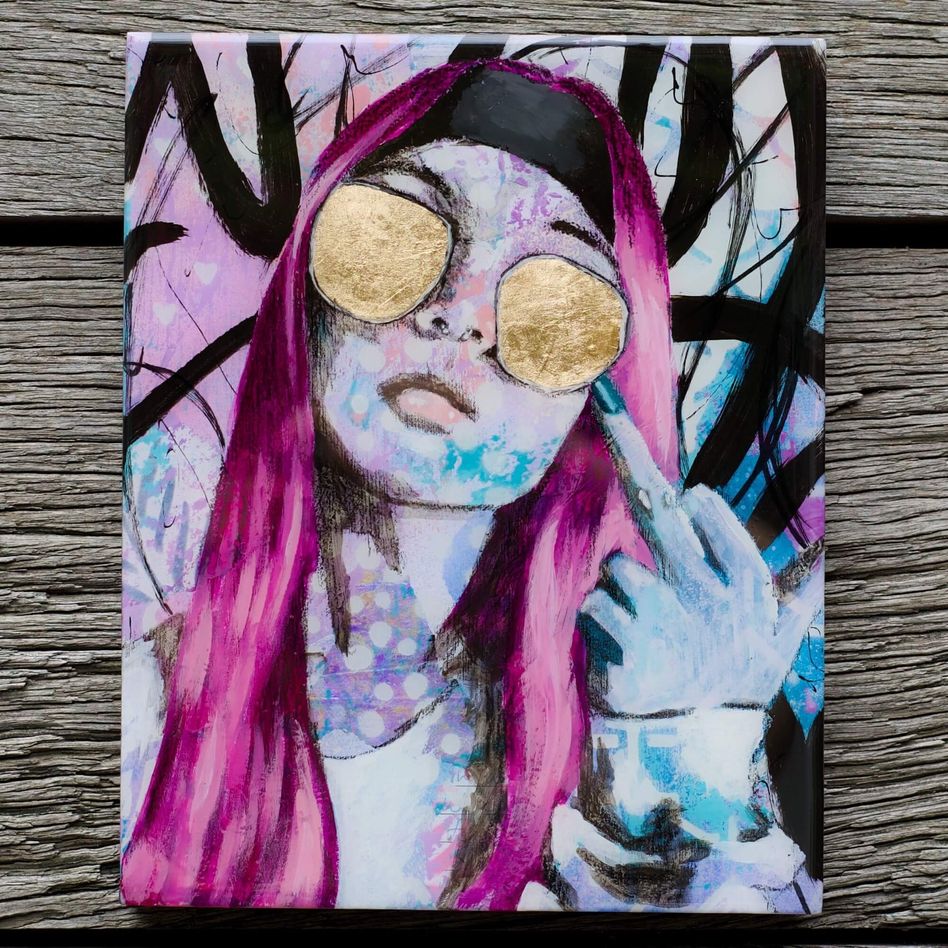 Abstract Art Paintings of Women Mixed Media Street Art For Sale in Melbourne