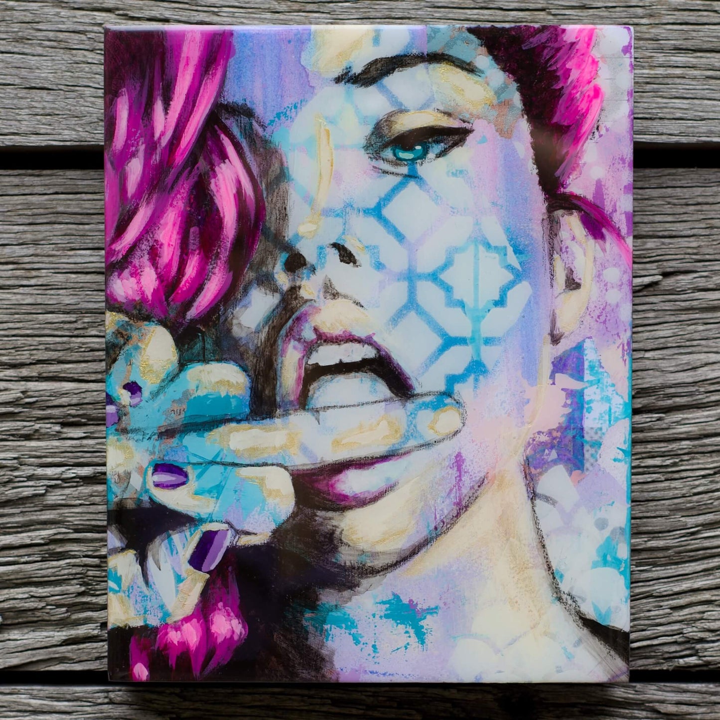 Abstract Art Paintings of Women Mixed Media Street Art For Sale in Melbourne