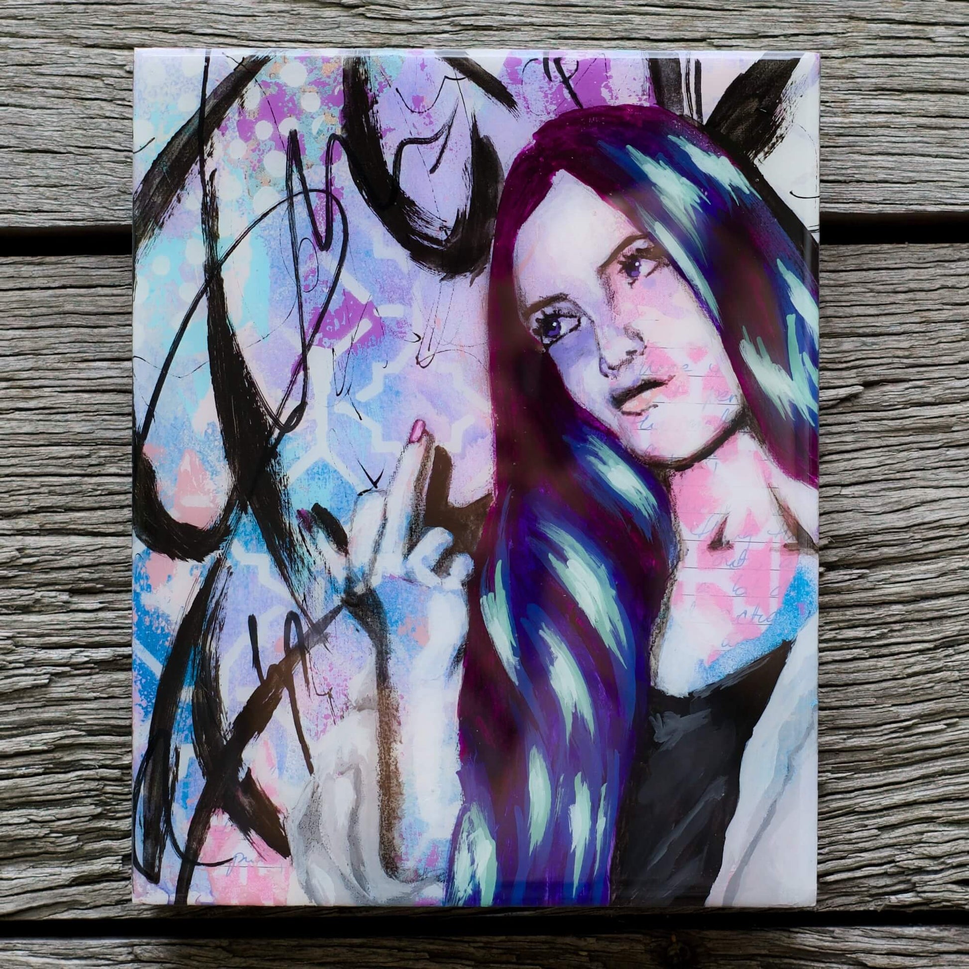 Abstract Art Paintings of Women Mixed Media Street Art Made in Melbourne