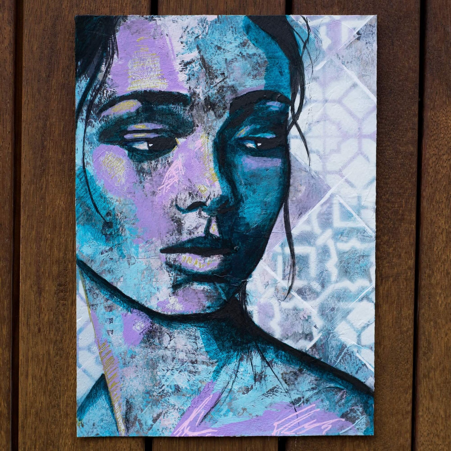 blue painting of a woman, painting of a blue woman, art wall painting, artwork for sale