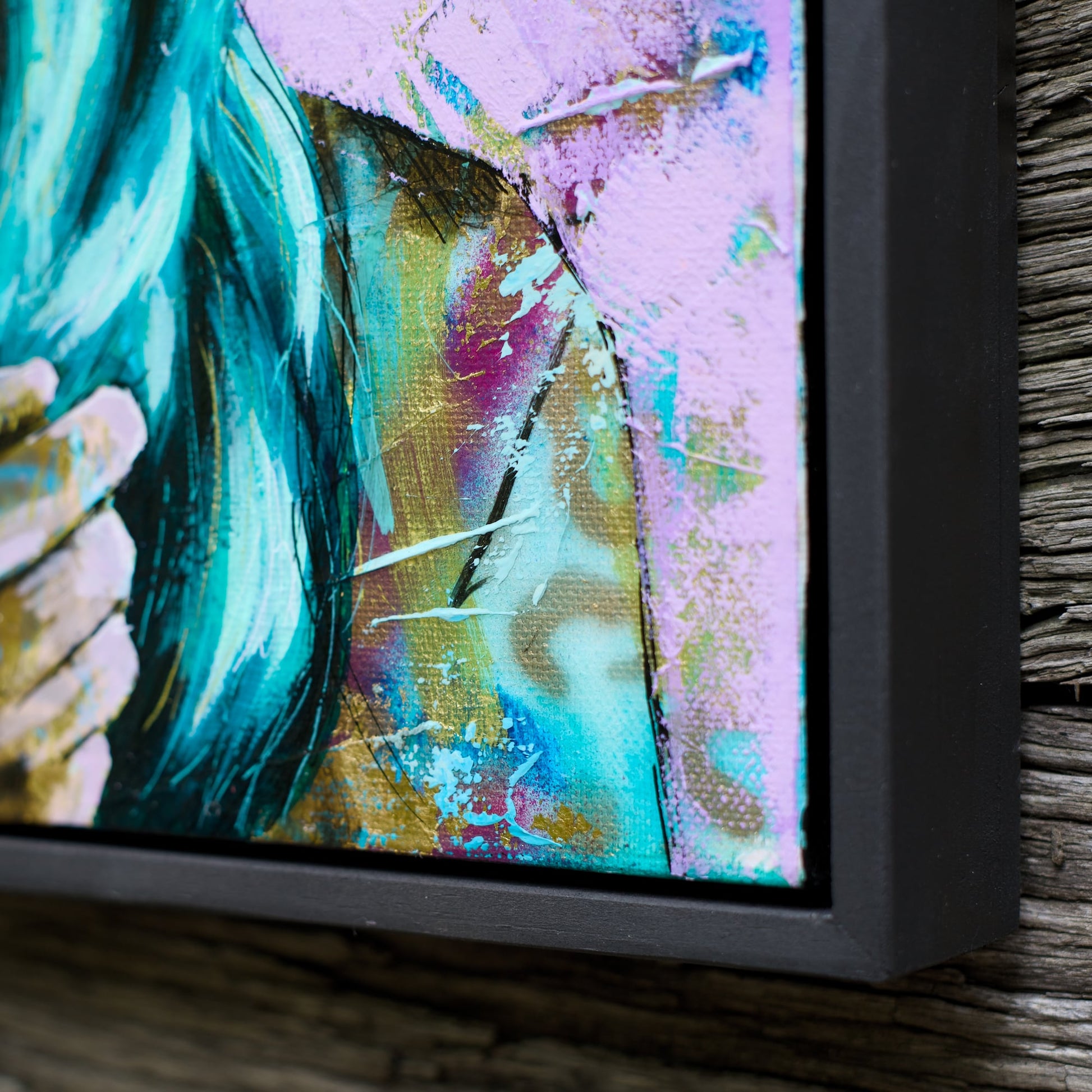 Criss Chaney, teal, gold purple, Urban Pop Art,  Contemporary Mixed Media Graffiti Style Fusion, Neo-Feminist Street Art