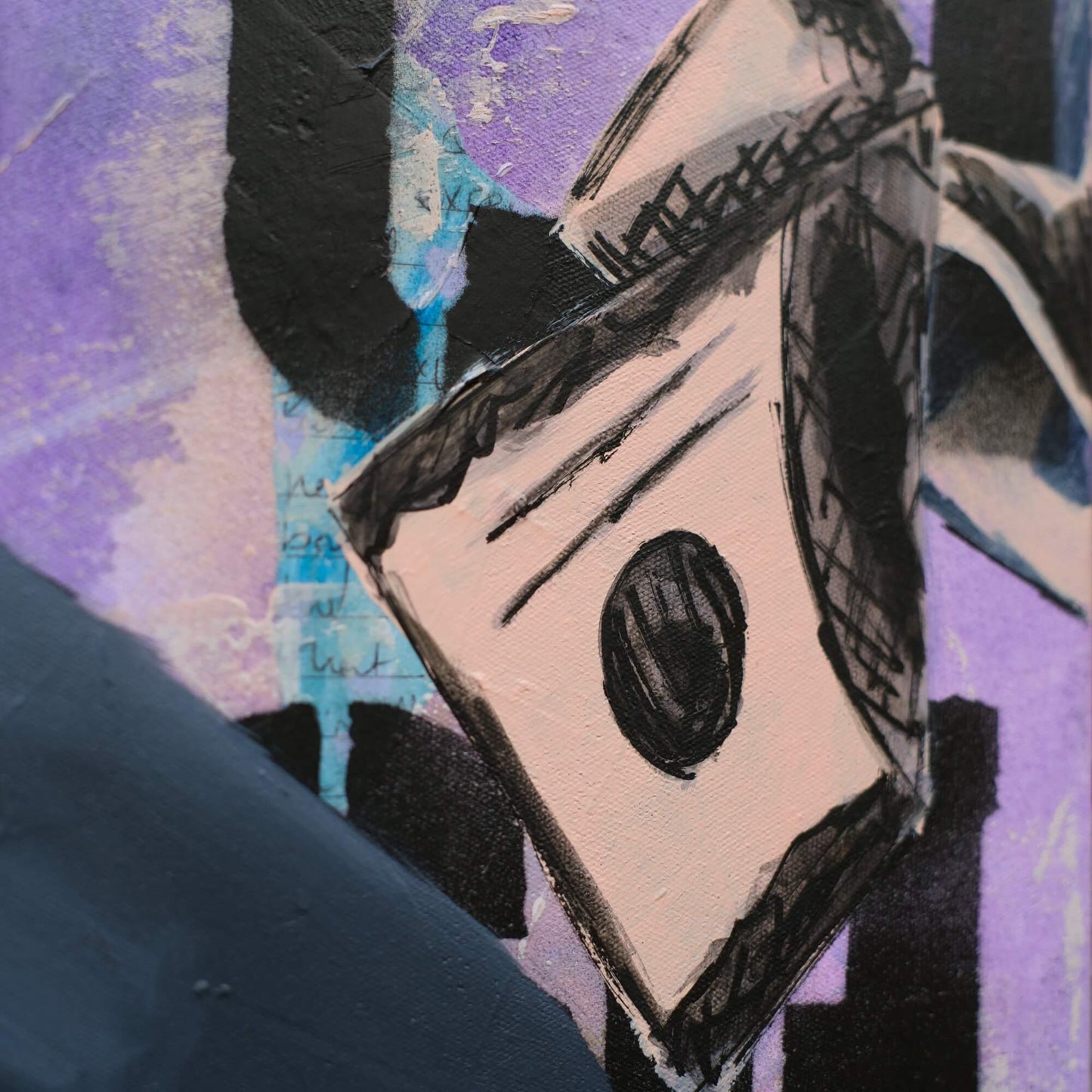 Criss Chaney, Financial Feminist, Urban Pop Art,  Purple Contemporary Mixed Media Graffiti Style Fusion, Neo-Feminist Street Art