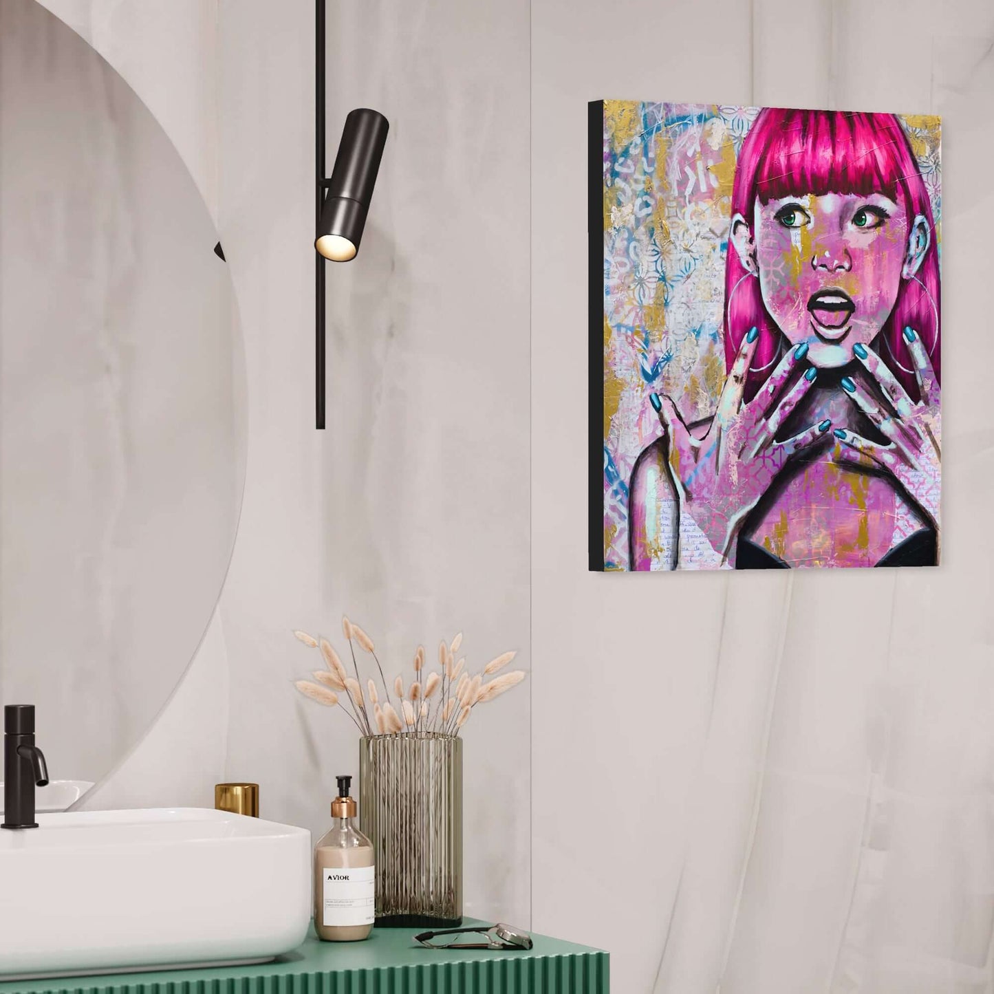 Abstract Art Paintings of Bold Women Mixed Media Street Art For Sale in Melbourne