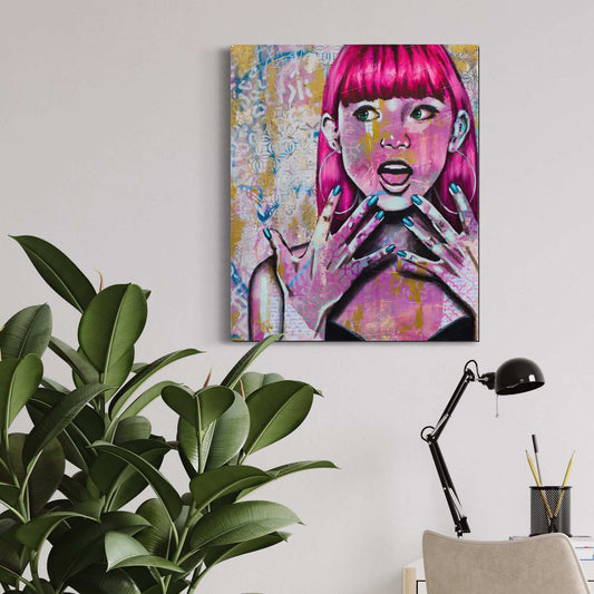 Abstract Art Paintings of Bold Women Mixed Media Street Art For Sale in Melbourne