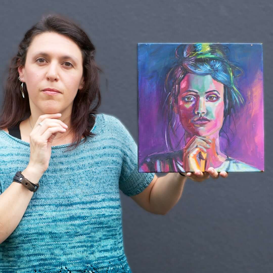 Milan Art Institute Mastery Program Review Criss Chaney traditional oil painting of a woman colorful