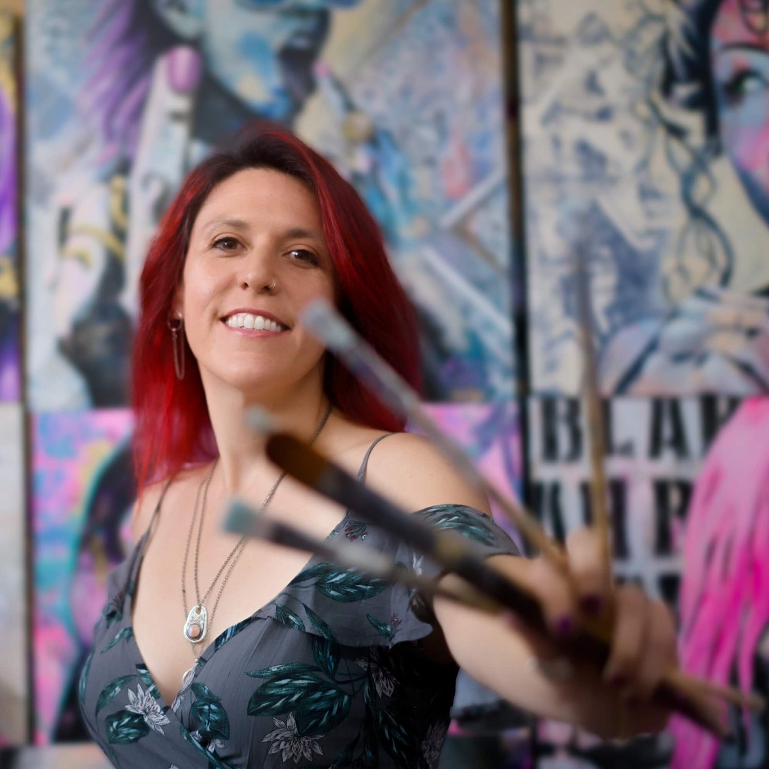 artists in melbourne urban art pop art painter of colourful women criss chaney