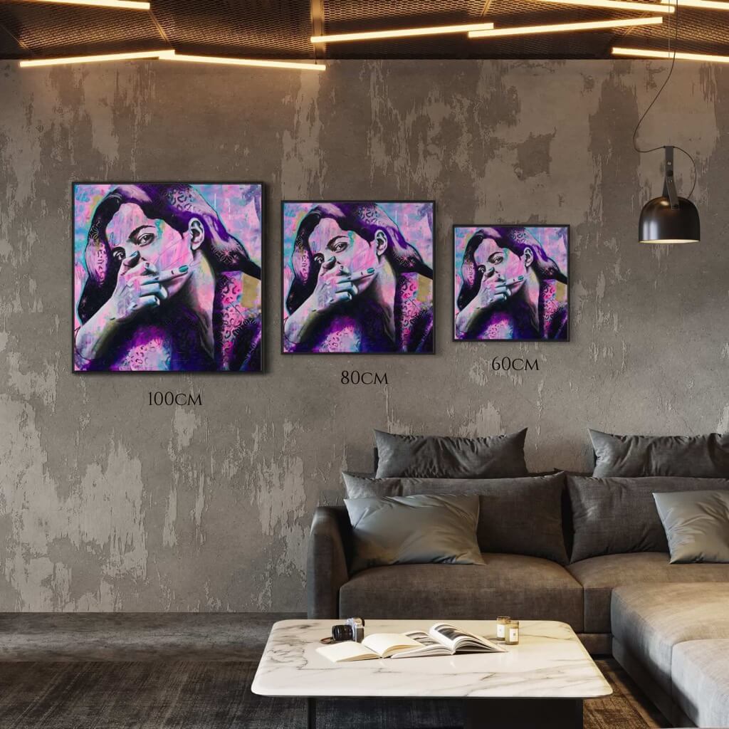 Wall Art Print Criss Chaney, Urban Pop Art,  Contemporary Mixed Media Graffiti Style Fusion, Neo-Feminist Street Art