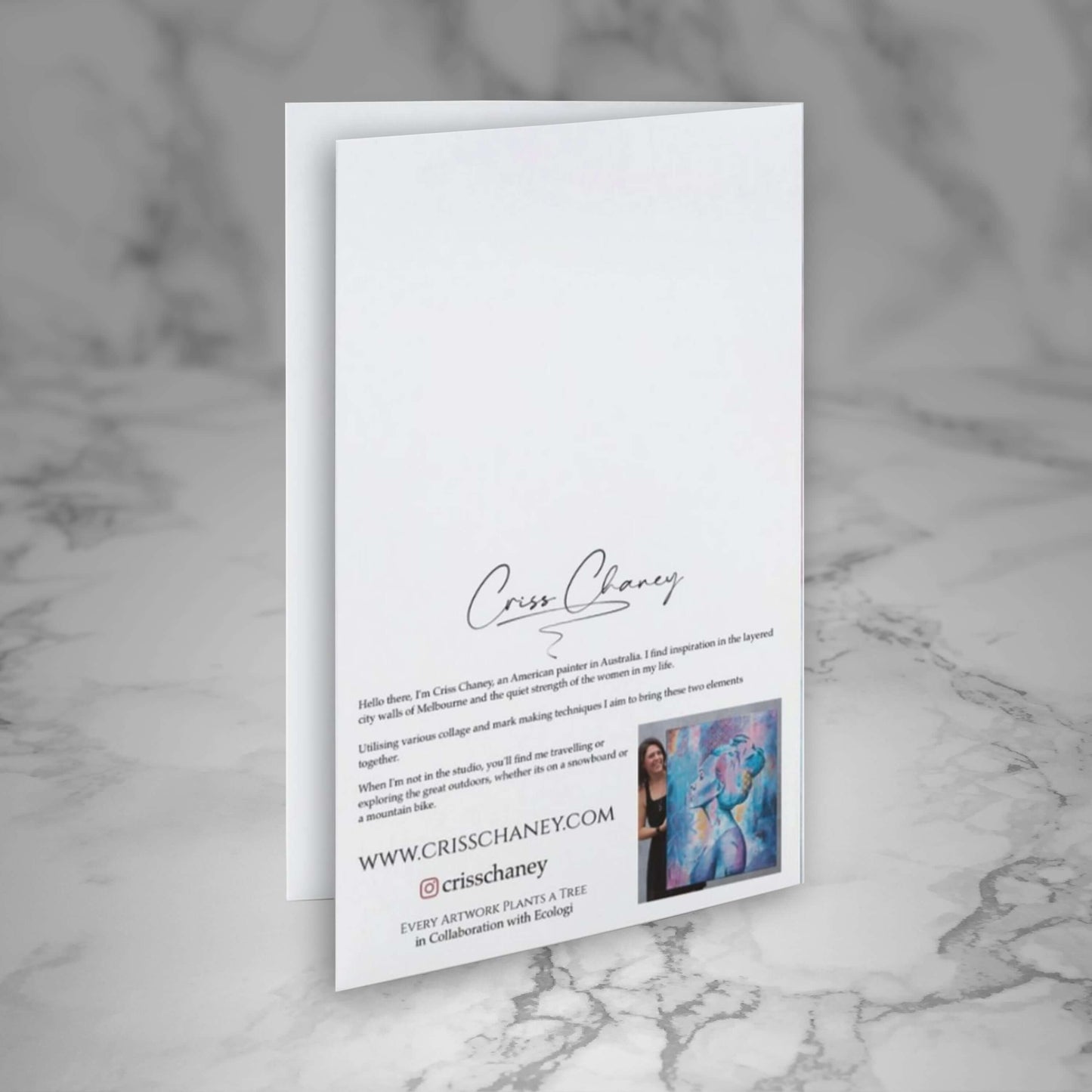 criss chaney greeting cards rear information