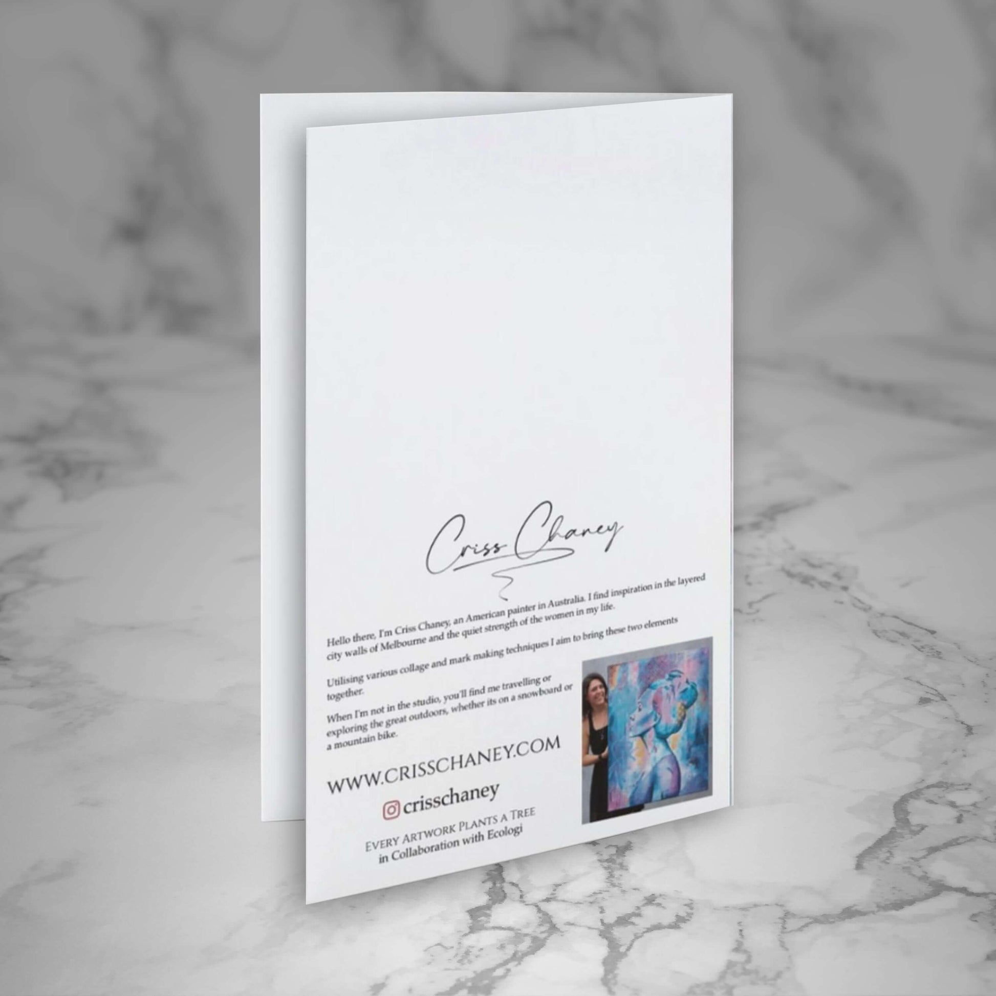 criss chaney greeting cards rear information