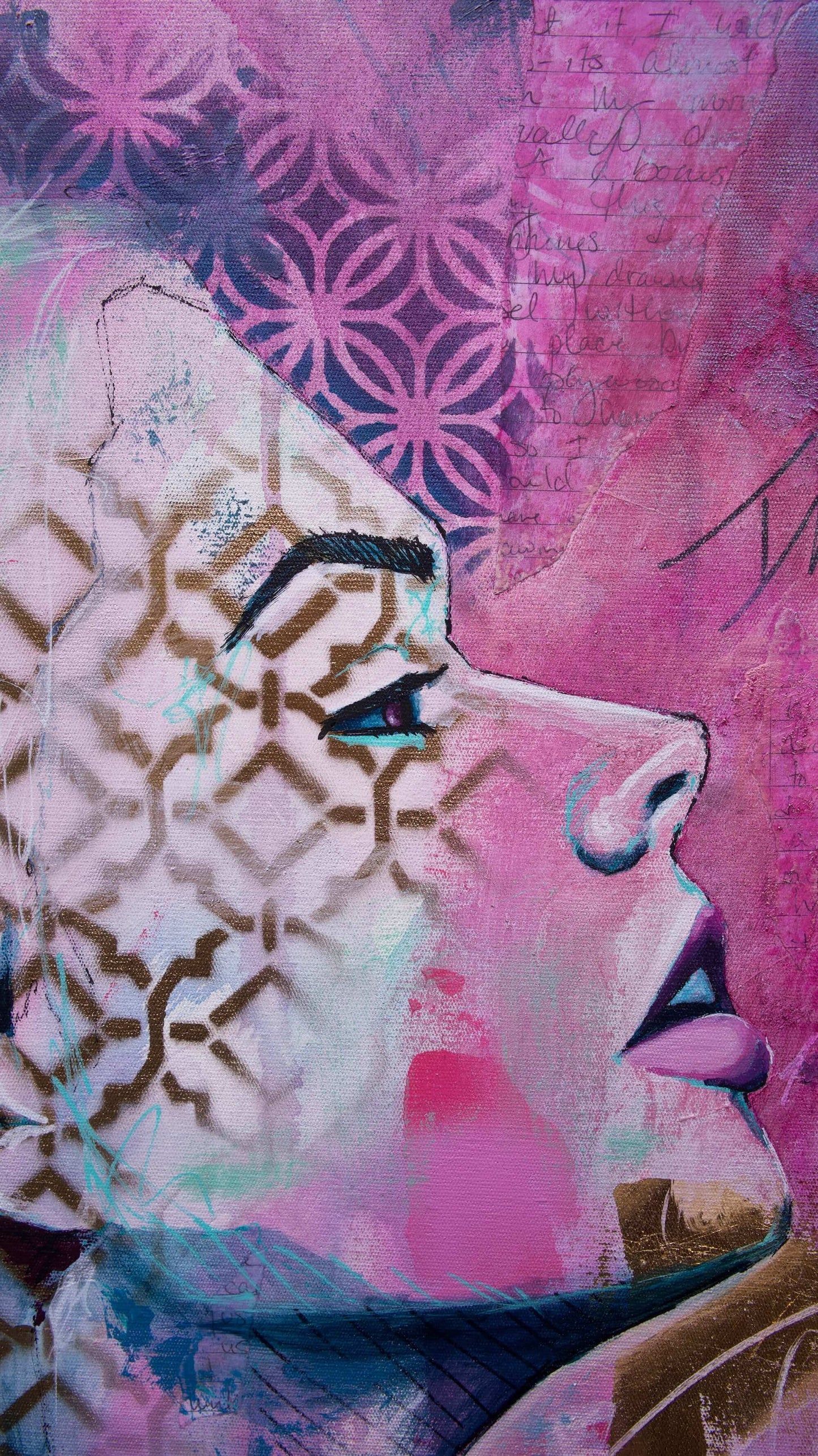 artworks for sale art in melbourne street art style portrait pink woman