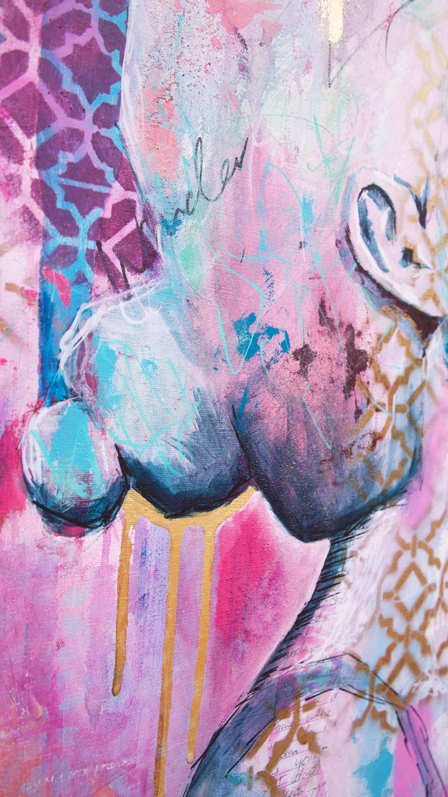 artworks for sale art in melbourne street art style portrait pink woman