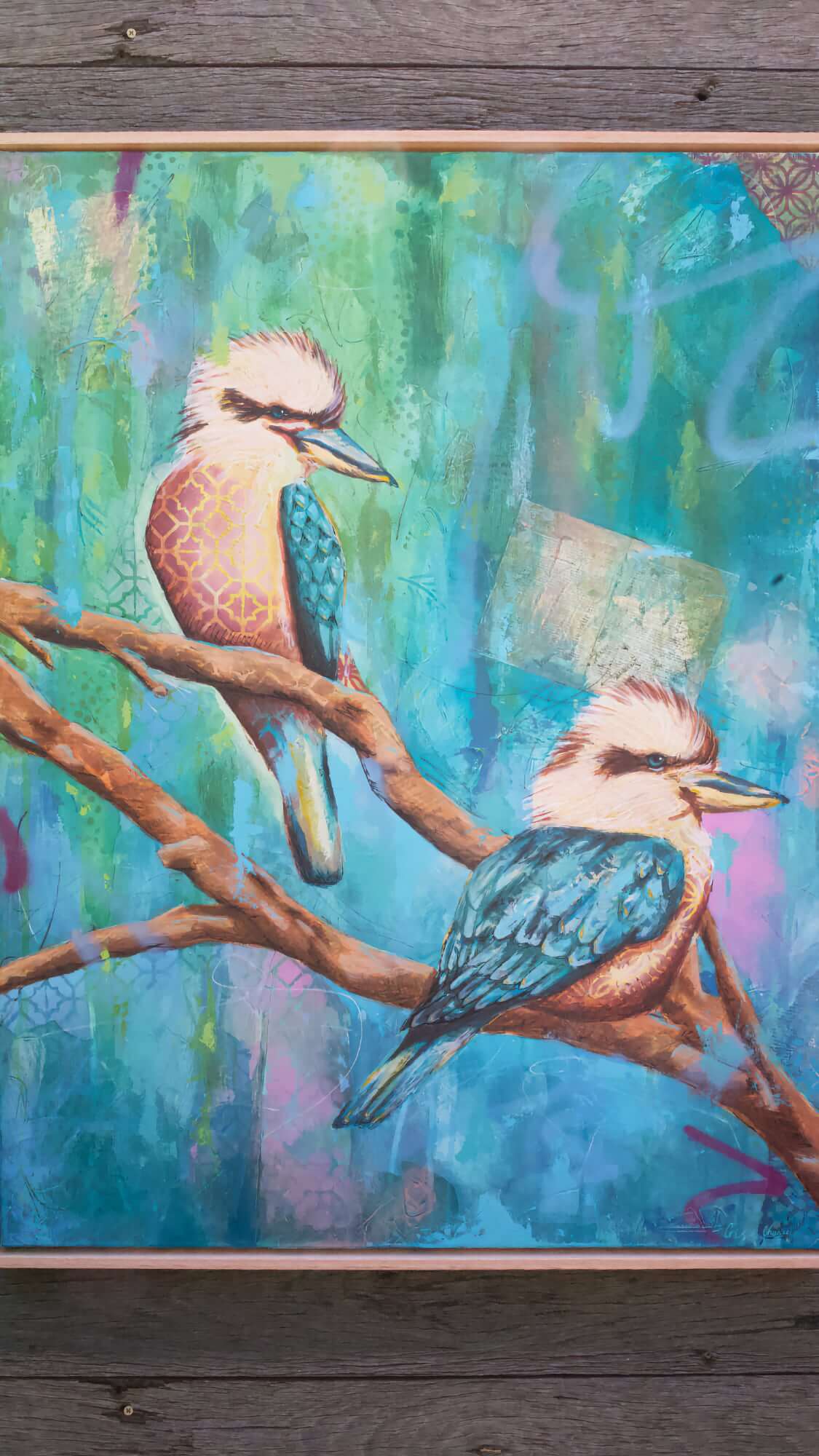 kookaburra art colourful kookaburra painting melbourne art