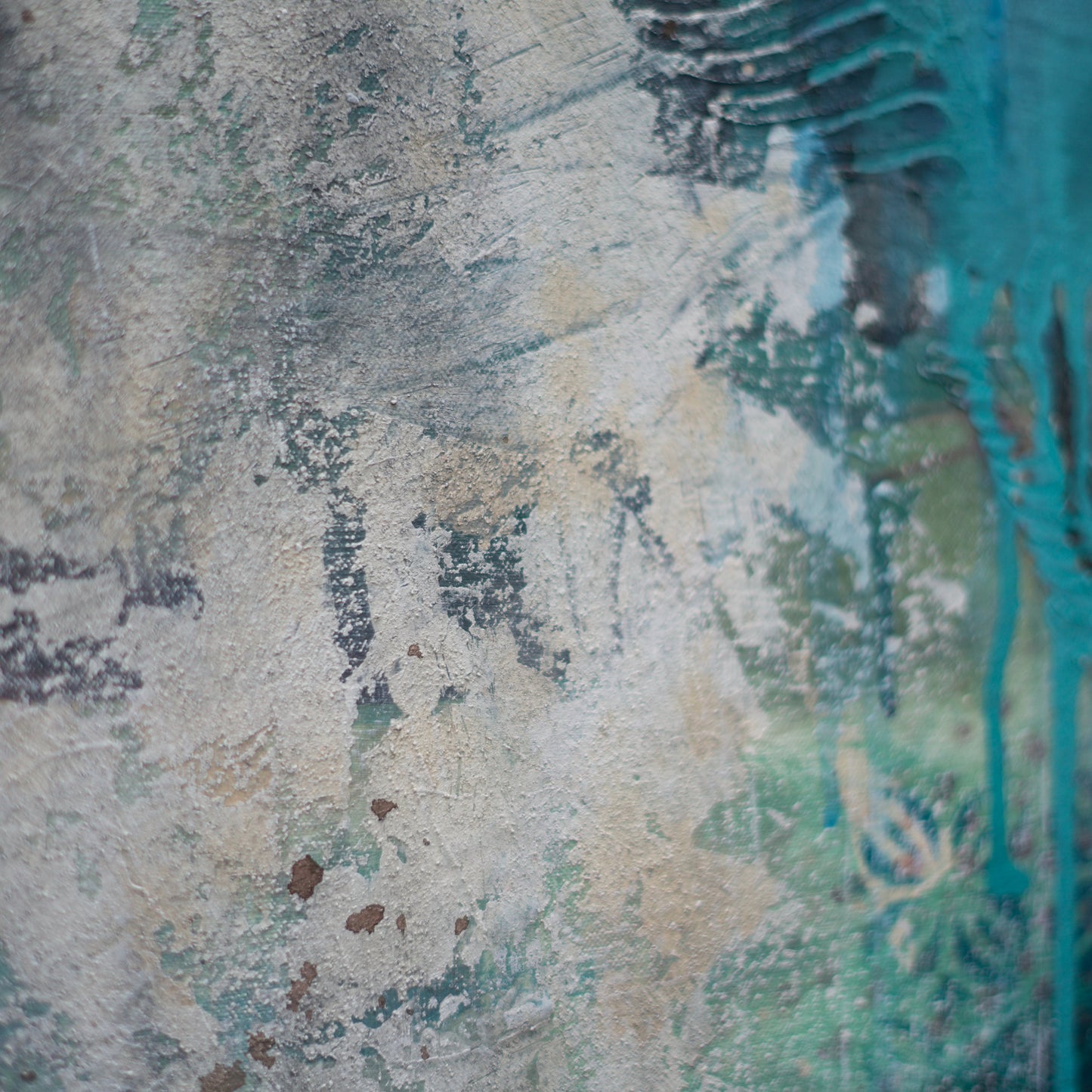 Abstract Painting Abstract Art wall painting tan and blue green with leaves Acrylic Painting, Canvas Wall Art, Blue Autumn art in melbourne