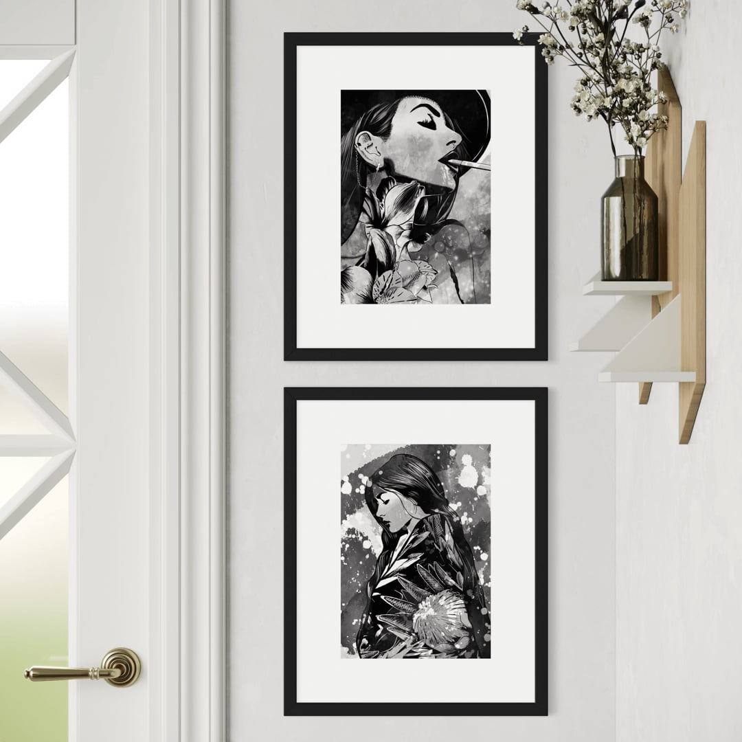 Black and white printable art, digital wall art, print your own art, art download, print download, criss Chaney art, Minimalist wall art, Digital download art prints, Feminine line art, Botanical sketches, Grunge floral illustrations