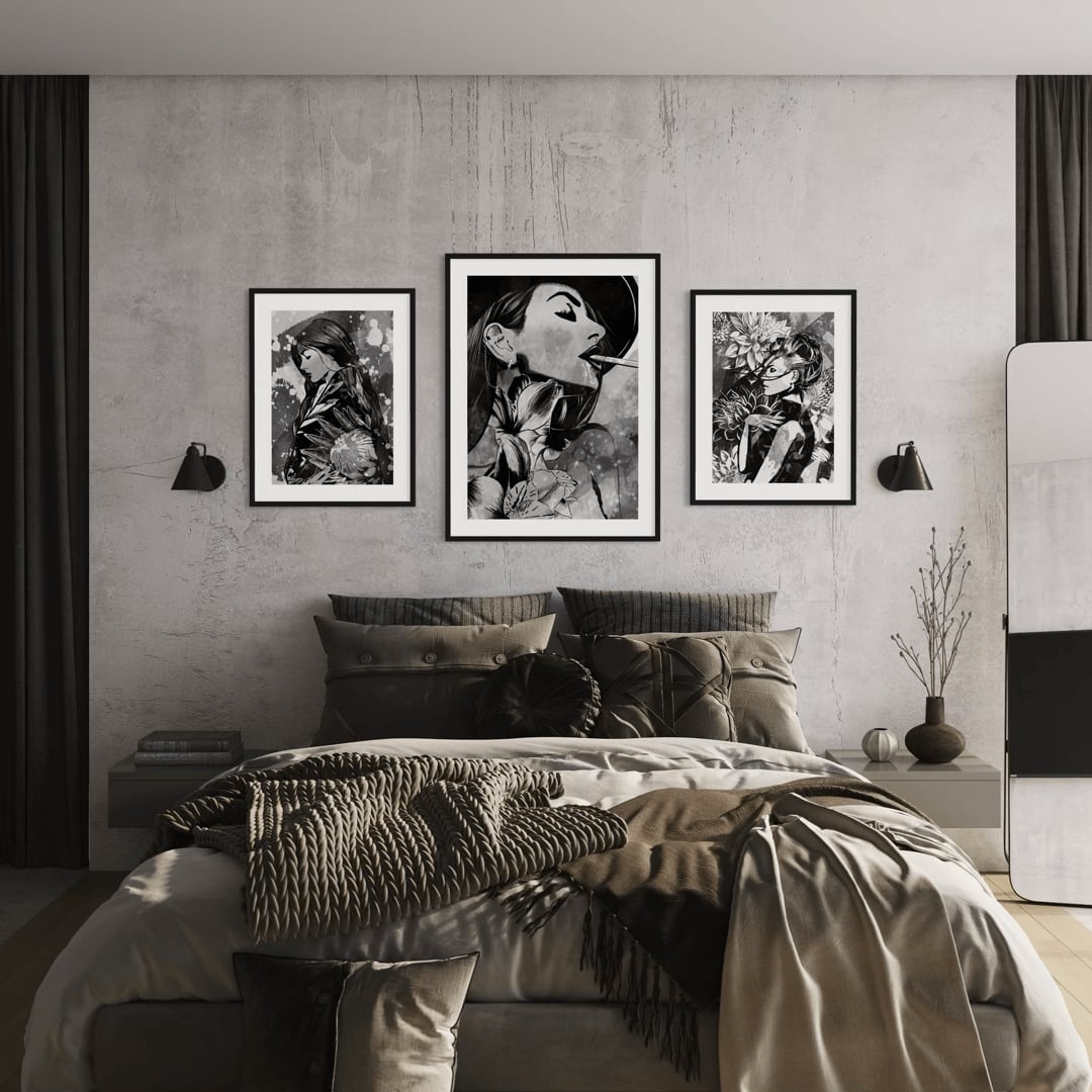 Black and white printable art, digital wall art, print your own art, art download, print download, criss Chaney art, Minimalist wall art, Digital download art prints, Feminine line art, Botanical sketches, Grunge floral illustrations