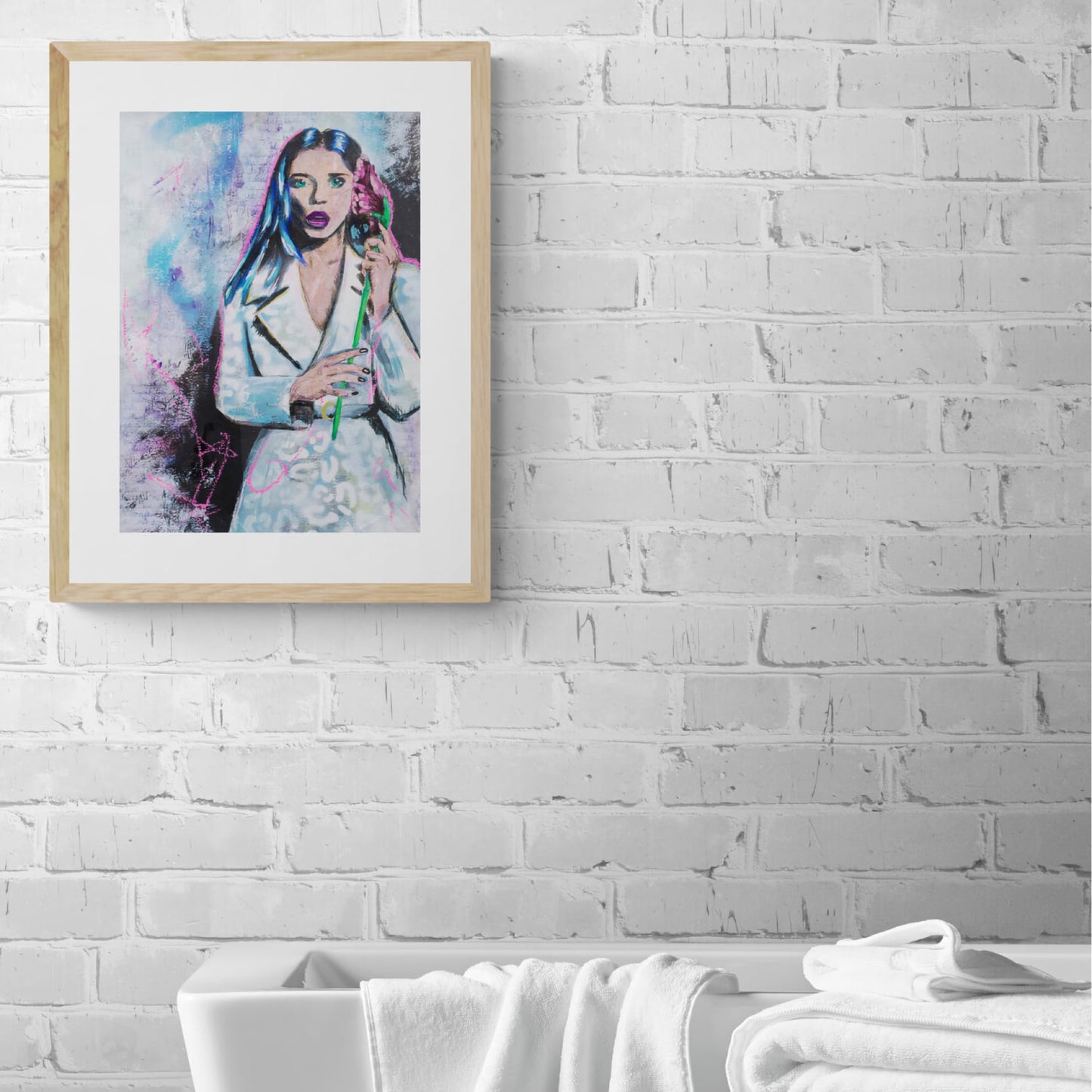 artwork for sale, angela sarafyan fan art, art wall painting of woman with flower