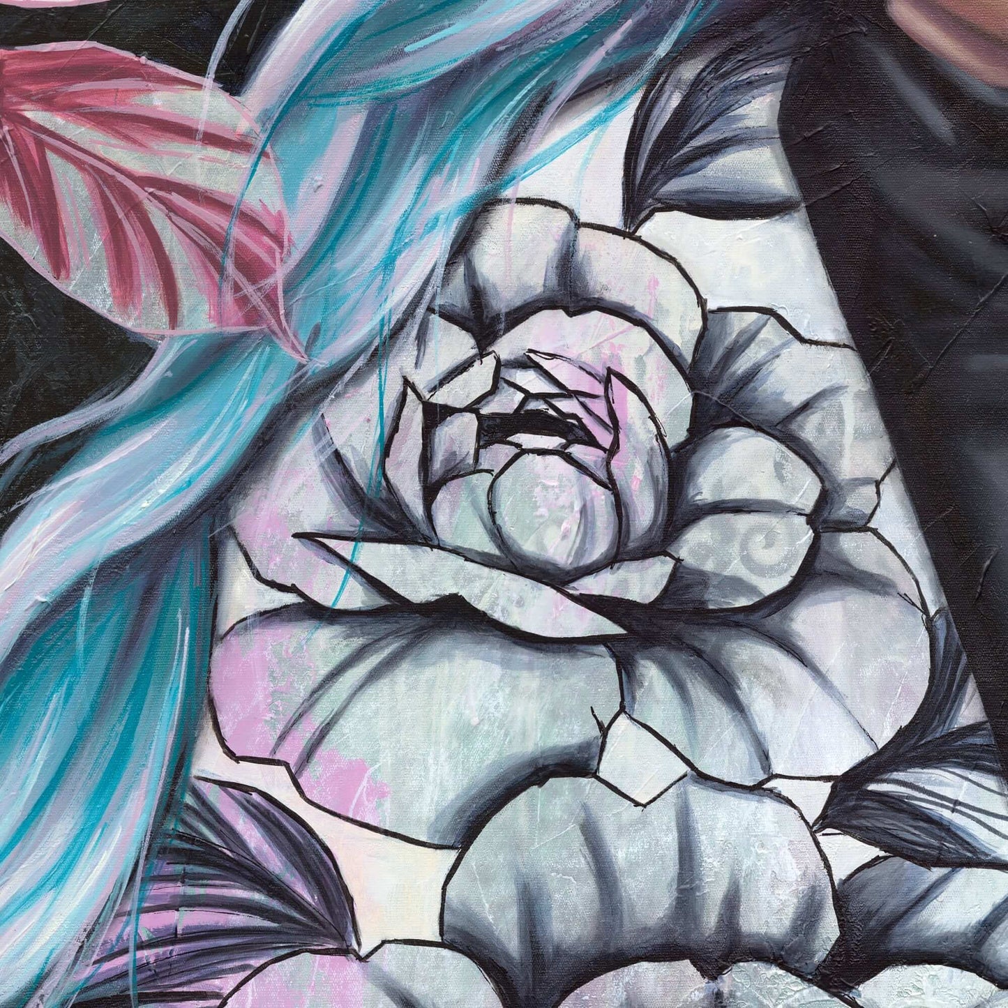 Immovable original painting by Criss Chaney, modern feminist artwork featuring grounded female figure