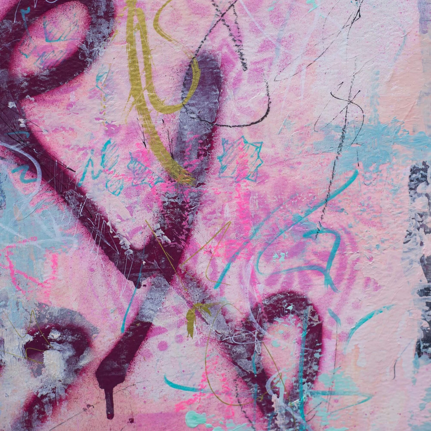 abstract painting for sale magenta,pink, blue abstract painting