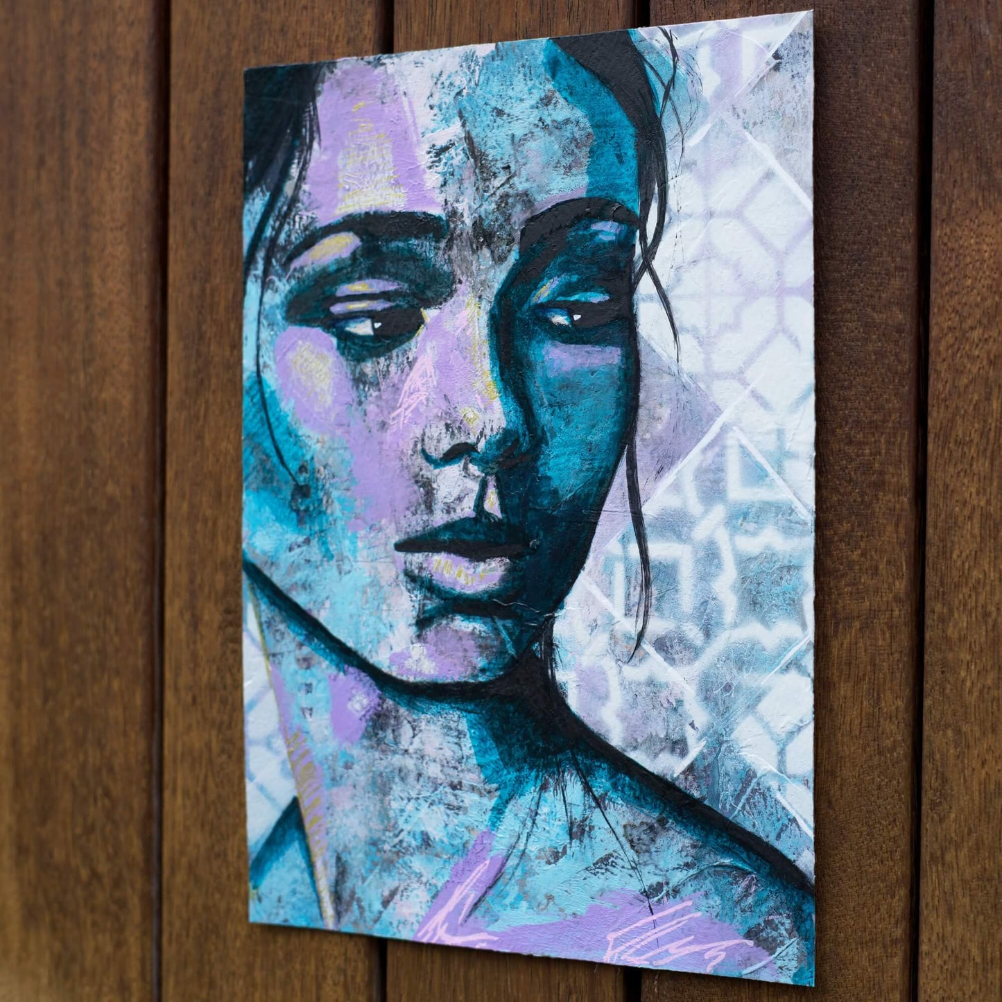 blue painting of a woman, painting of a blue woman, art wall painting, artwork for sale
