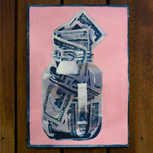 Criss Chaney, Urban Pop Art,  Contemporary Mixed Media Graffiti Style Fusion, Financial-Feminist Stencil Art