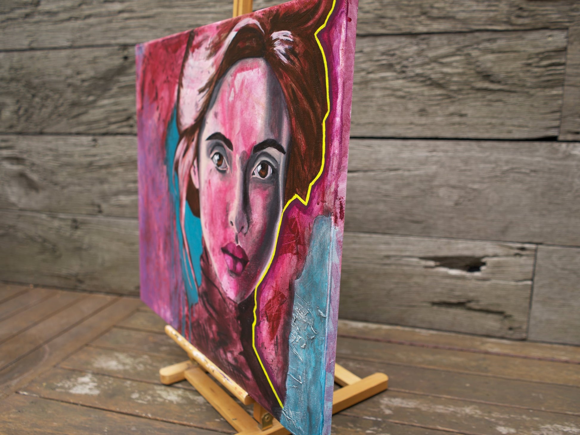 abstract art portraits for sale Red Portrait Painting Mixed Media Abstract Art melbourne wall art paintins for sale