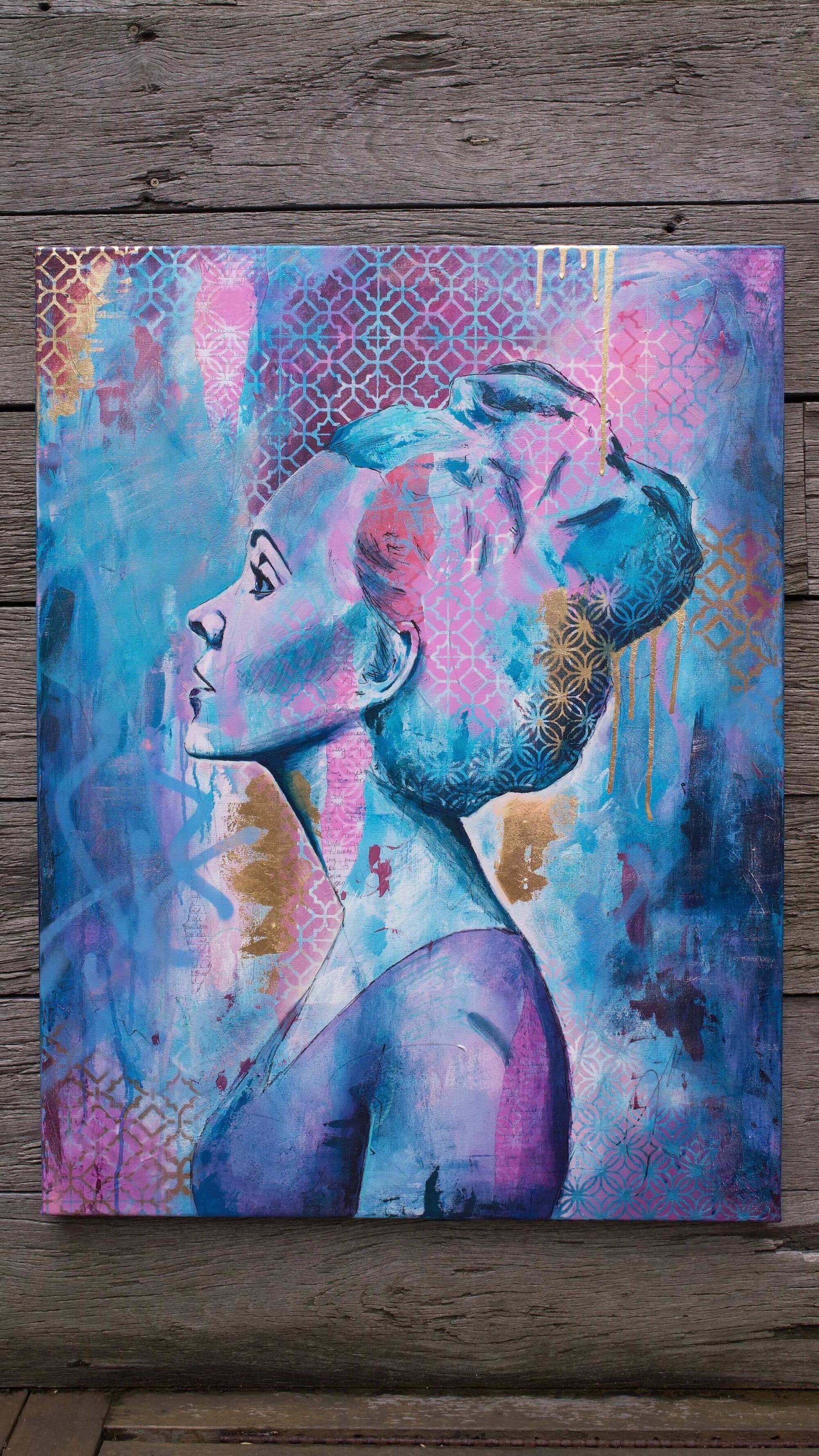 art melbourne street art in melbourne blue woman portrait of a woman art online