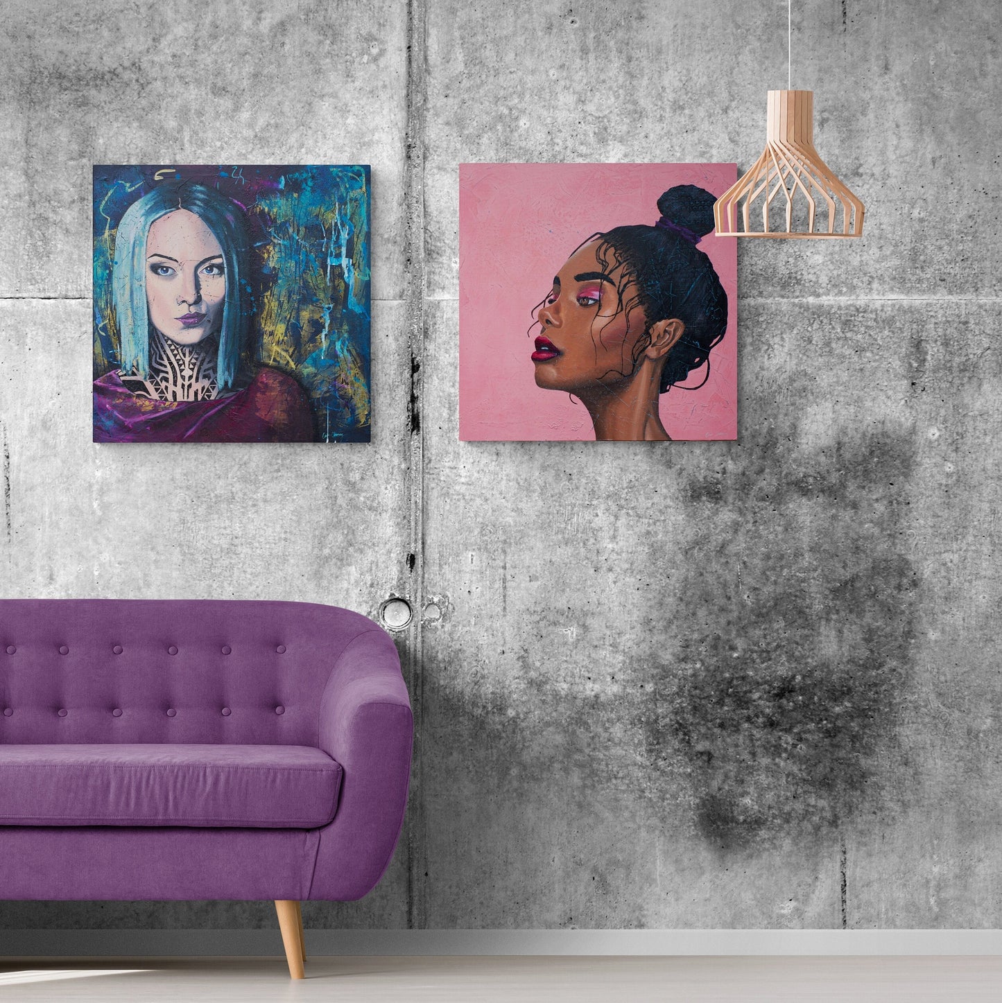 art melbourne paintings for sale portrait painting of Beautiful Black Woman on pink background melbourne wall art